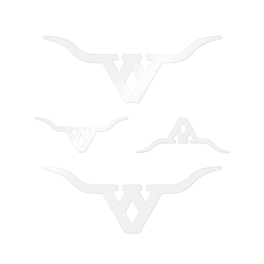 WV Longhorn Window Decal Sticker — White UV DTF Emblem (Pack of 3)