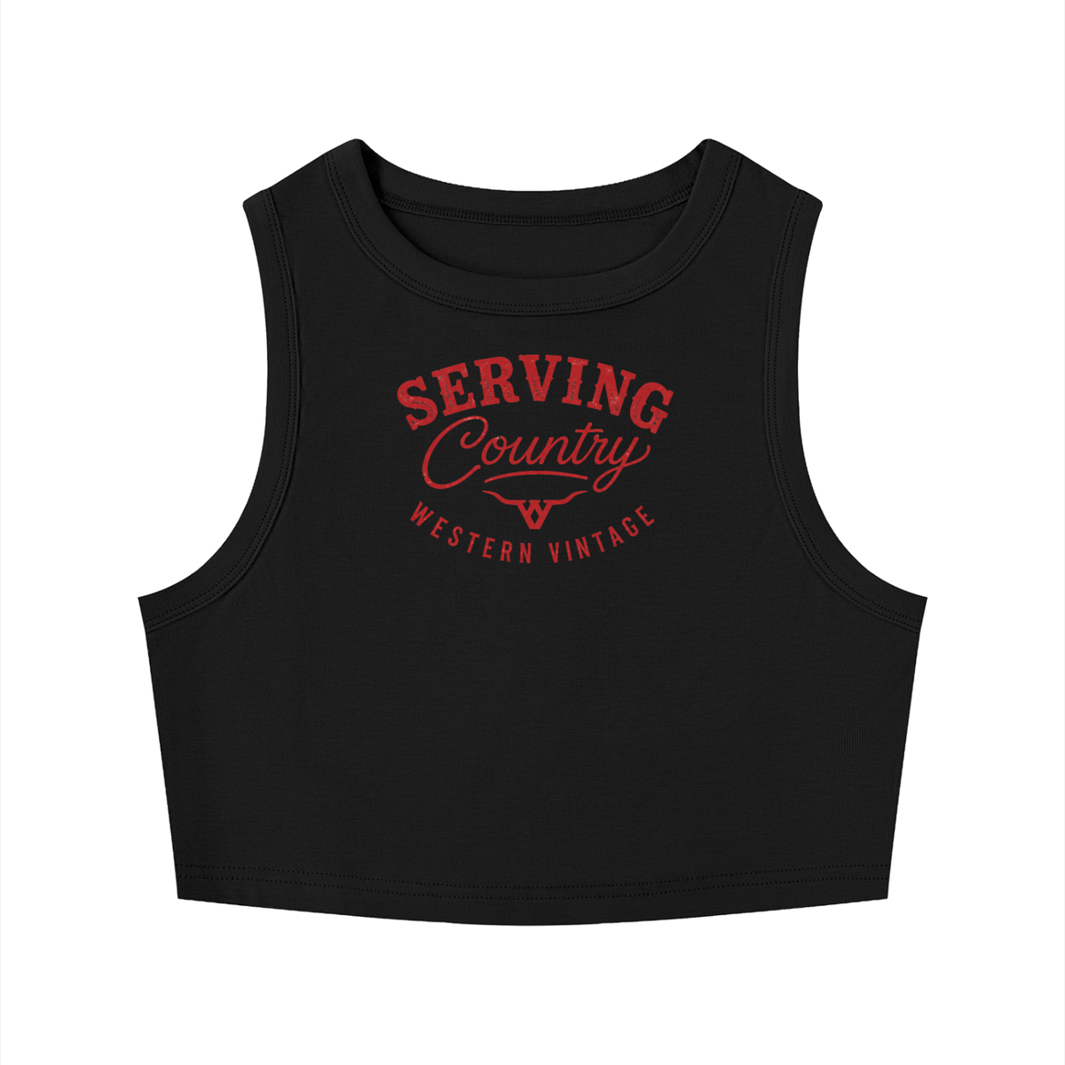 Serving Country Tight Crewneck Crop Tank Top