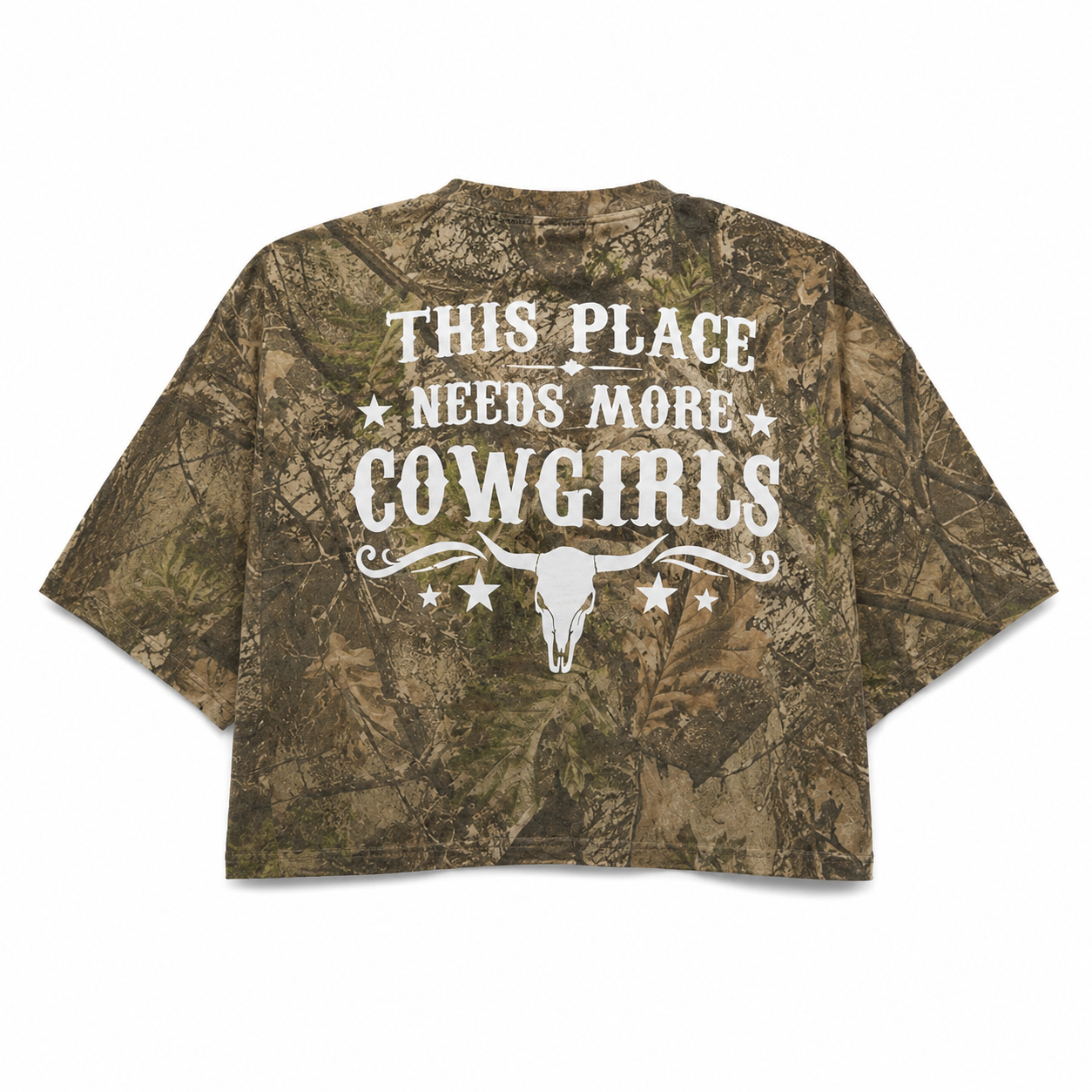 More Cowgirls Camo Crop Tee