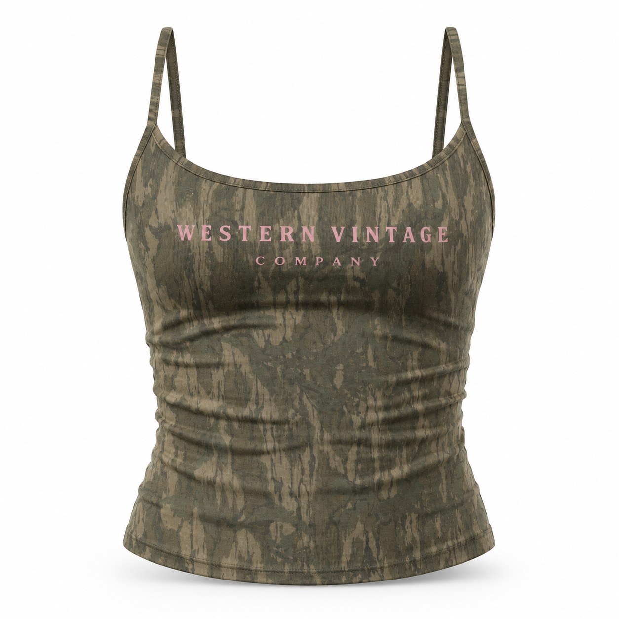 WV Leafy Camo Spaghetti Strap Tank Top