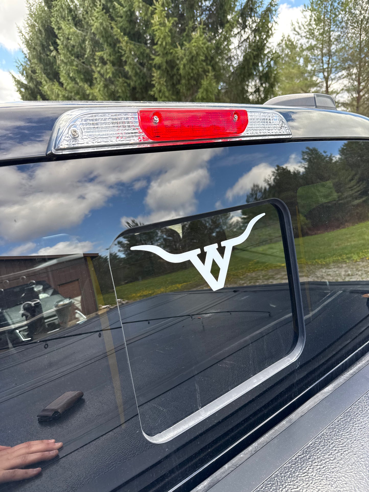 WV Longhorn Window Decal Sticker — White UV DTF Emblem (Pack of 3)